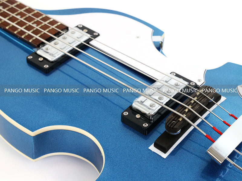 4 String Semi Hollow Violin Style Electric Bass Guitar with Metallic Sparkling Finish (PHY-109)