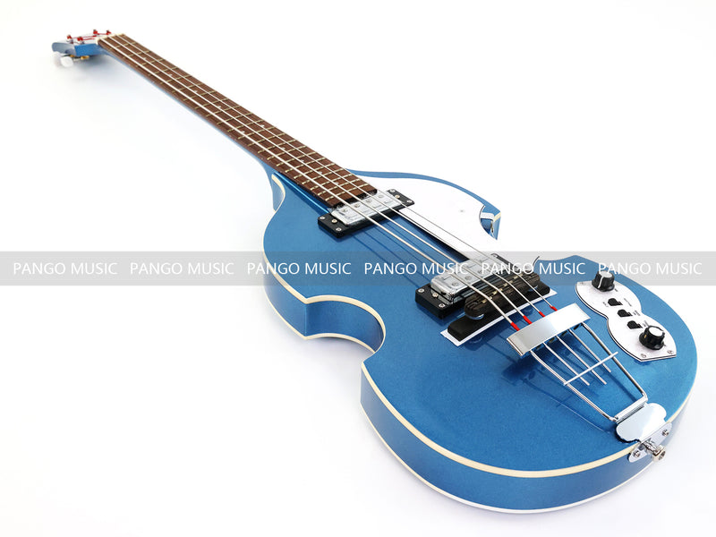 4 String Semi Hollow Violin Style Electric Bass Guitar with Metallic Sparkling Finish (PHY-109)
