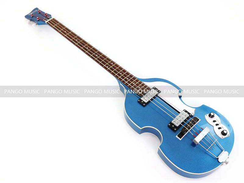 4 String Semi Hollow Violin Style Electric Bass Guitar with Metallic Sparkling Finish (PHY-109)