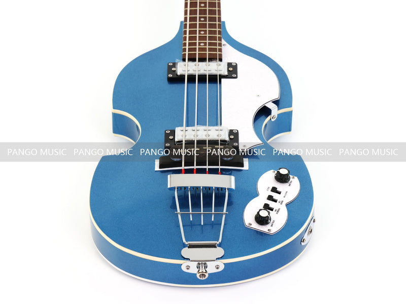 4 String Semi Hollow Violin Style Electric Bass Guitar with Metallic Sparkling Finish (PHY-109)