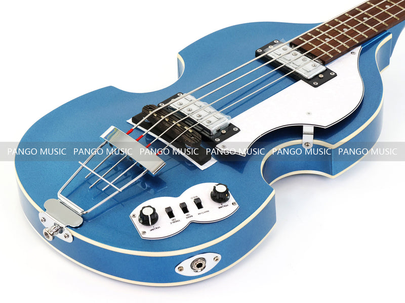 4 String Semi Hollow Violin Style Electric Bass Guitar with Metallic Sparkling Finish (PHY-109)