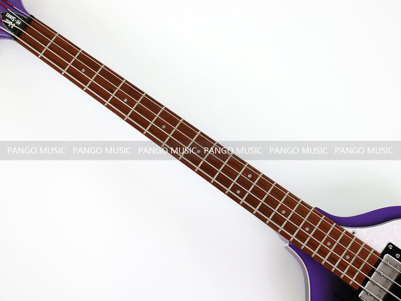4 String Violin Semi-Hollow Electric Bass Guitar with Gloss Purple Black Burst Finish (HY-2571)