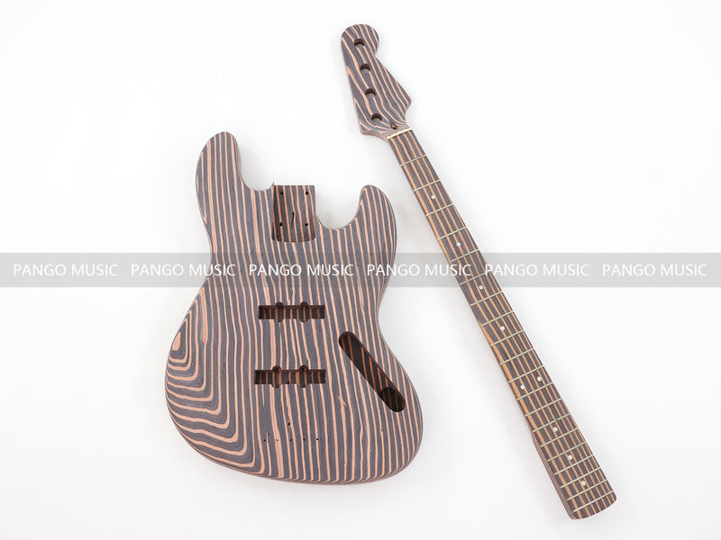 4-String All Zebrawood DIY Jazz Bass Guitar Kit (PJB-015, Limited Edition)