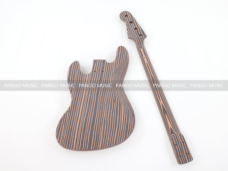 4-String All Zebrawood DIY Jazz Bass Guitar Kit (PJB-015, Limited Edition)