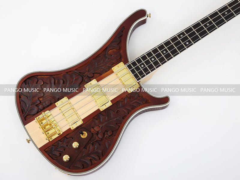 4 Strings Ash Wood Body Neck Through Electric Bass Guitar (GKS-083)