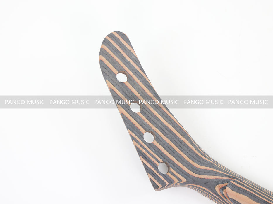 4 Strings Left Hand Explorer Style All Zebrawood DIY Bass Guitar Kit ( 15429, Limited Edition )