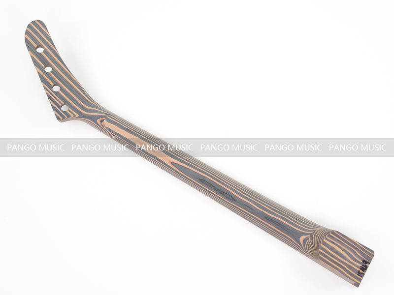 4-String Left-Handed Explorer Style All Zebrawood DIY Bass Guitar Kit ( 15429, Limited Edition )