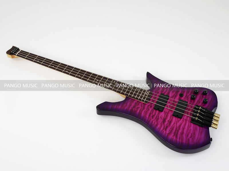 4 Strings Headless Electric Bass Guitar with AAA Quilted Maple Top (PJX-681)