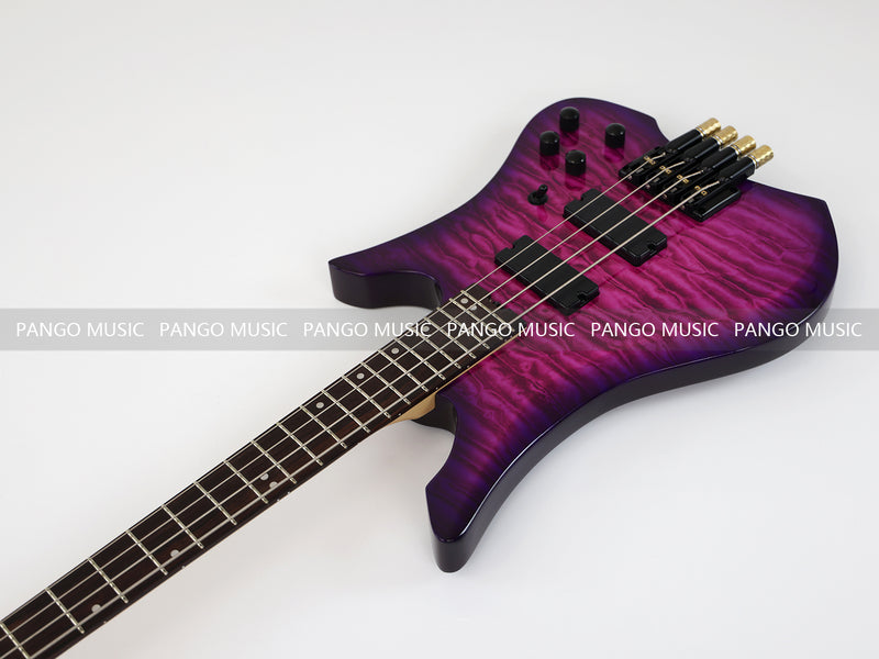 4 Strings Headless Electric Bass Guitar with AAA Quilted Maple Top (PJX-681)