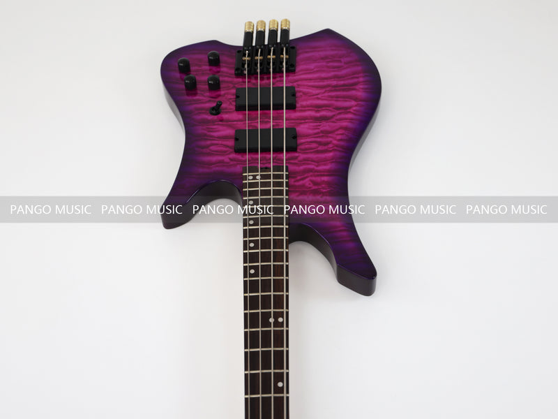 4 Strings Headless Electric Bass Guitar with AAA Quilted Maple Top (PJX-681)