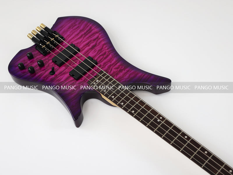 4 Strings Headless Electric Bass Guitar with AAA Quilted Maple Top (PJX-681)