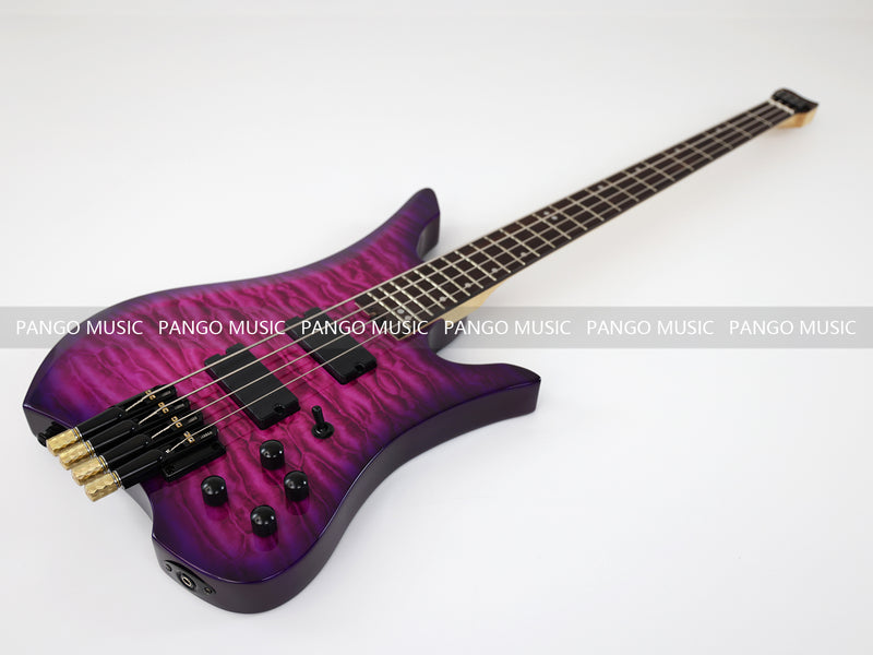4 Strings Headless Electric Bass Guitar with AAA Quilted Maple Top (PJX-681)