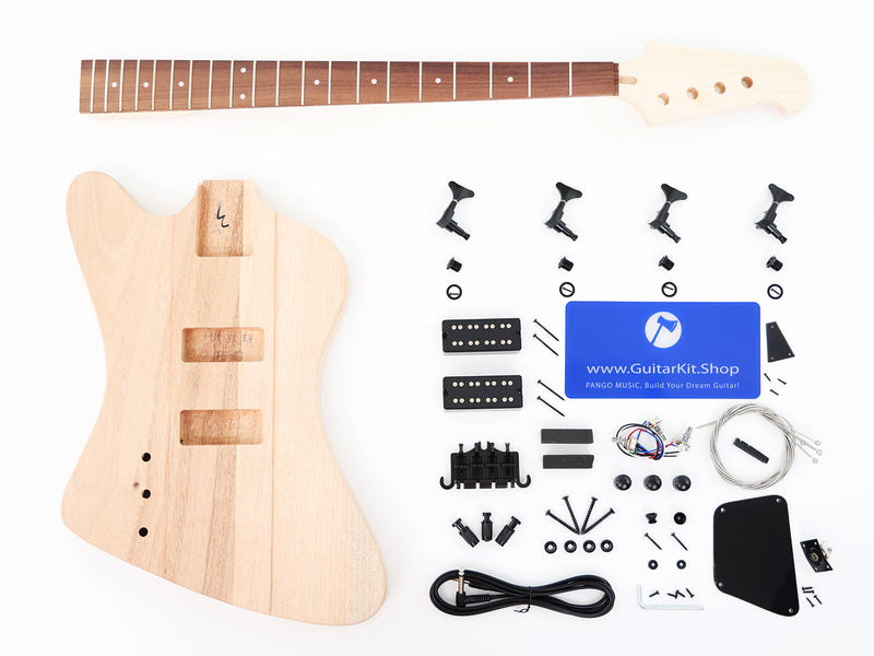 4-String Left-Handed Firebird Style DIY Electric Bass Guitar Kit (PFB-187X)