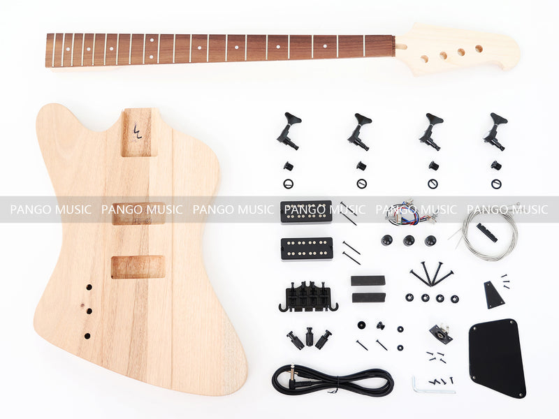 4-String Left-Handed Firebird Style DIY Electric Bass Guitar Kit (PFB-187X)