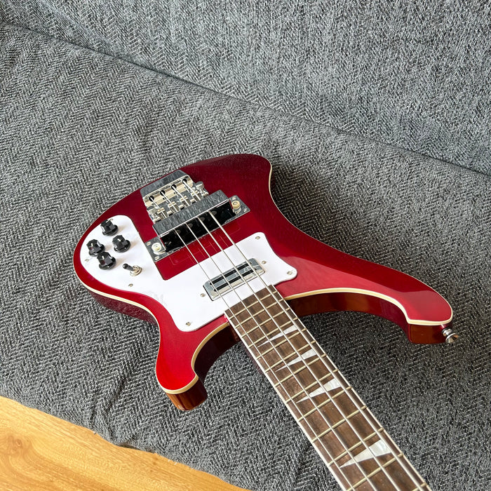 4 Strings Rick Style Bass Guitar with Metallic Red Finish (GKS-008)