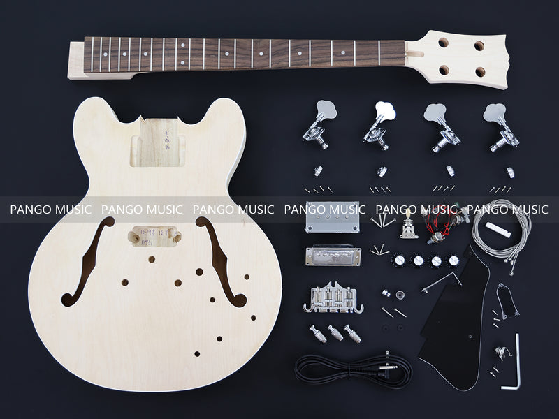 4-String Semi-hollow Body DIY Electric Bass Guitar Kit (18931, Limited Edition)
