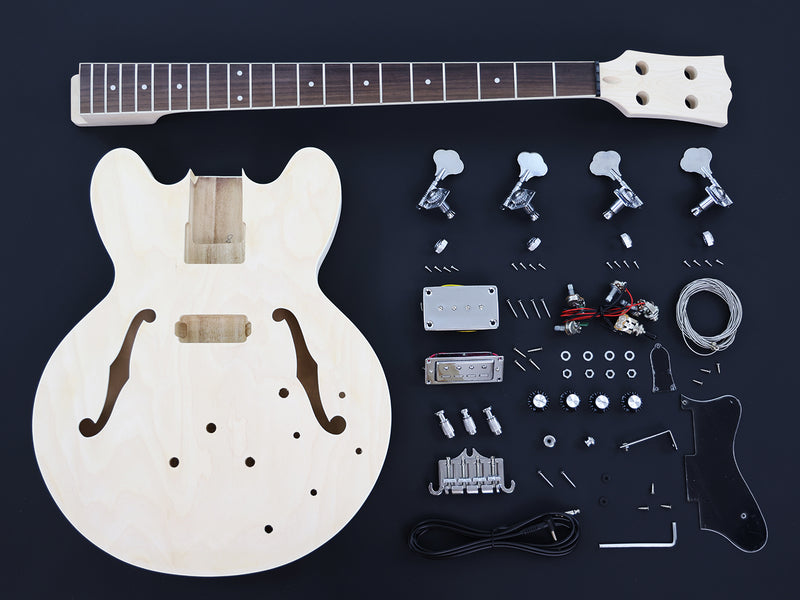 4-String Semi-hollow Body DIY Electric Bass Guitar Kit (PES335-60D)