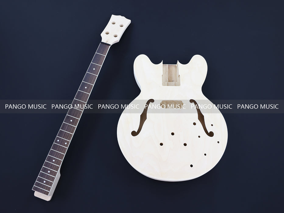 4 Strings Semi Hollow Body DIY Electric Bass Guitar Kit (PES335-60D)