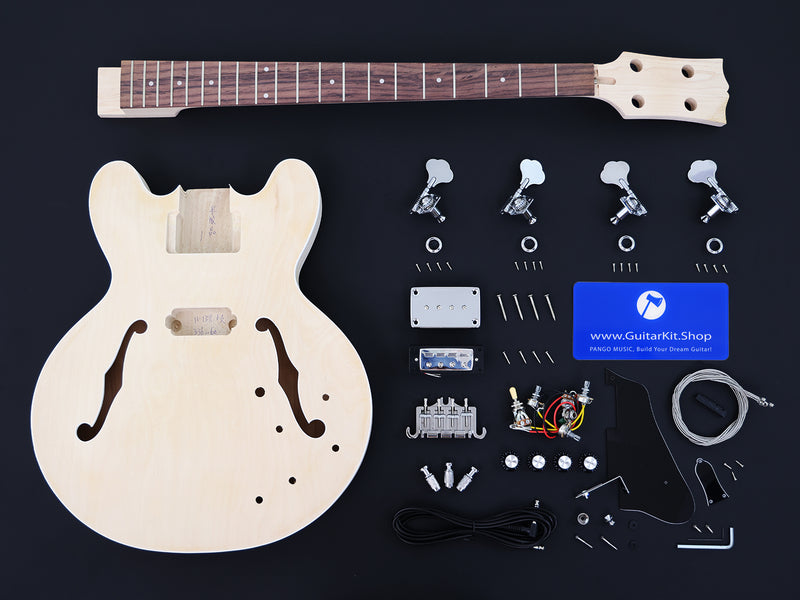 4-String Semi-hollow Body DIY Electric Bass Guitar Kit (PES335-60X)