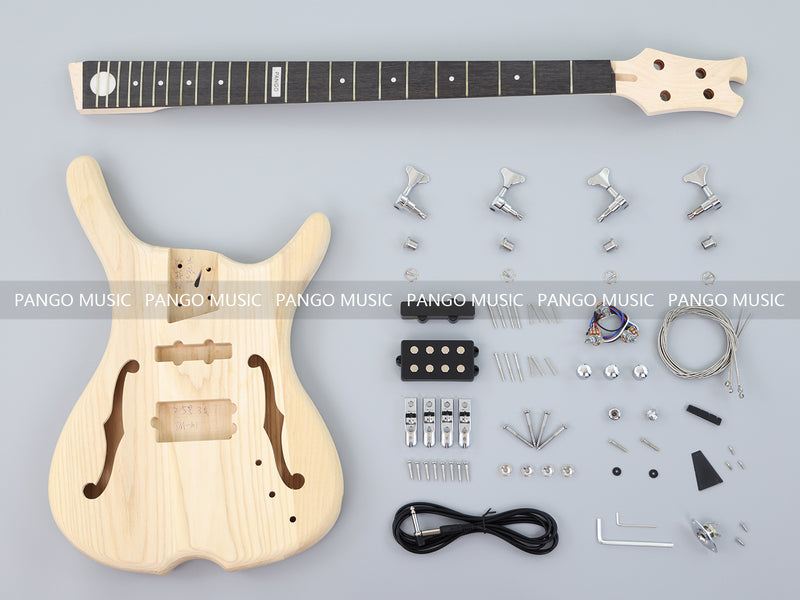 Pre-Sale 4-String Semi-hollow Body DIY Electric Bass Guitar Kit (PTM-101)