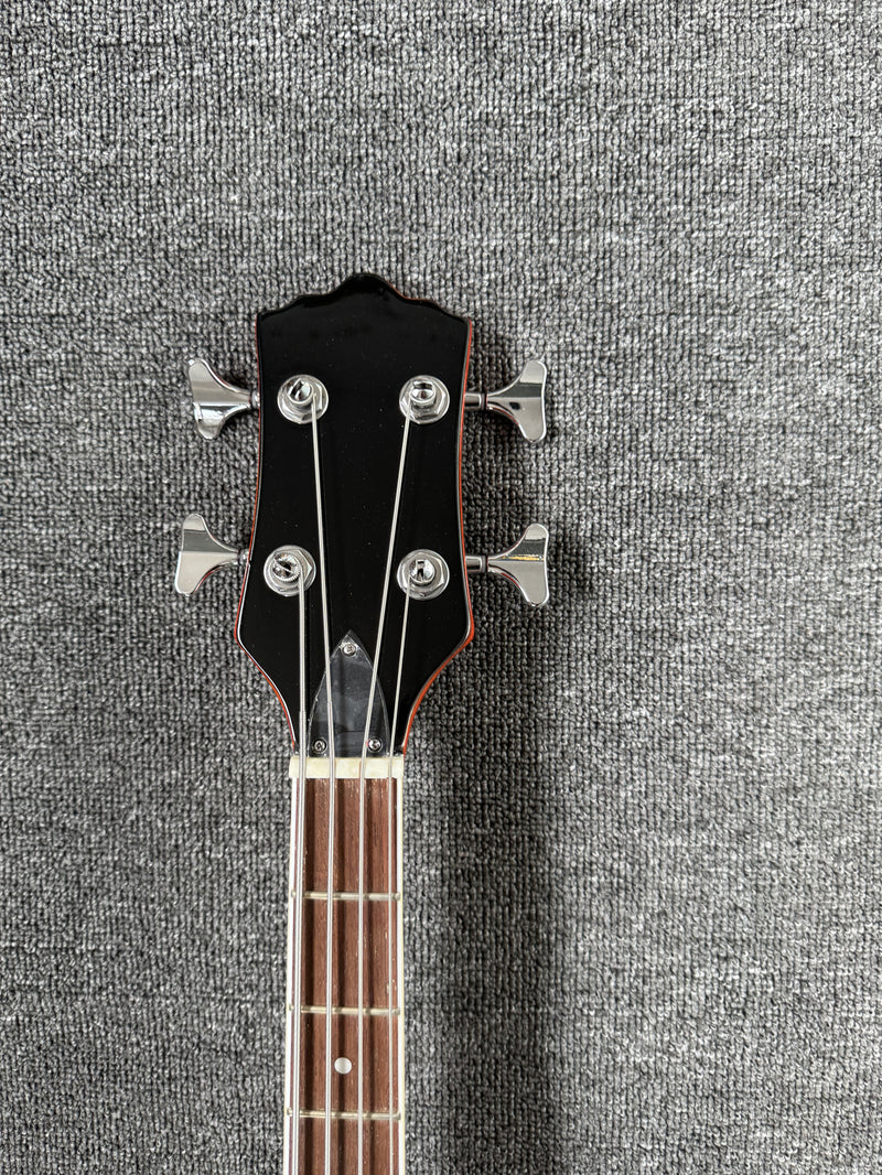 4-String Semi-Hollow Electric Bass Guitar with Gloss Orange Finish (PHY-158)