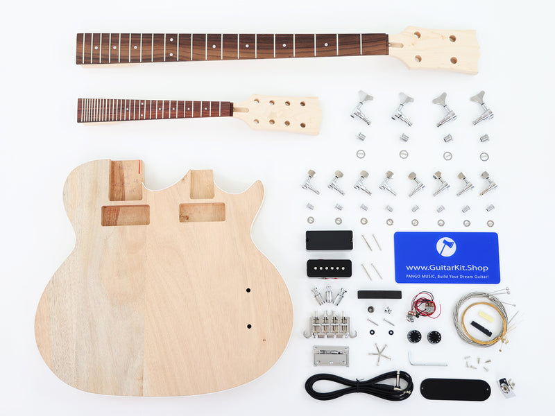 4+8 Strings Bass & Mandolin Style Double Neck DIY Guitar Kit (PDN-1205)