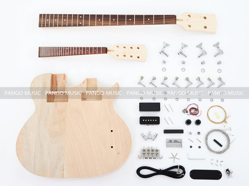 4+8 Strings Bass & Mandolin Style Double Neck DIY Guitar Kit (PDN-1205)