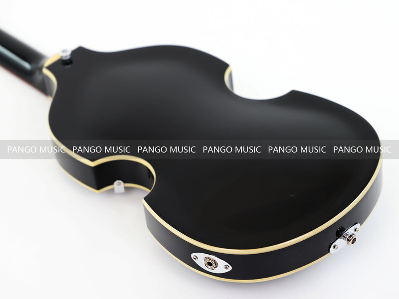 4-String Semi-Hollow Body Electric Bass Guitar Set with Gloss Black Finish (PHY-166)