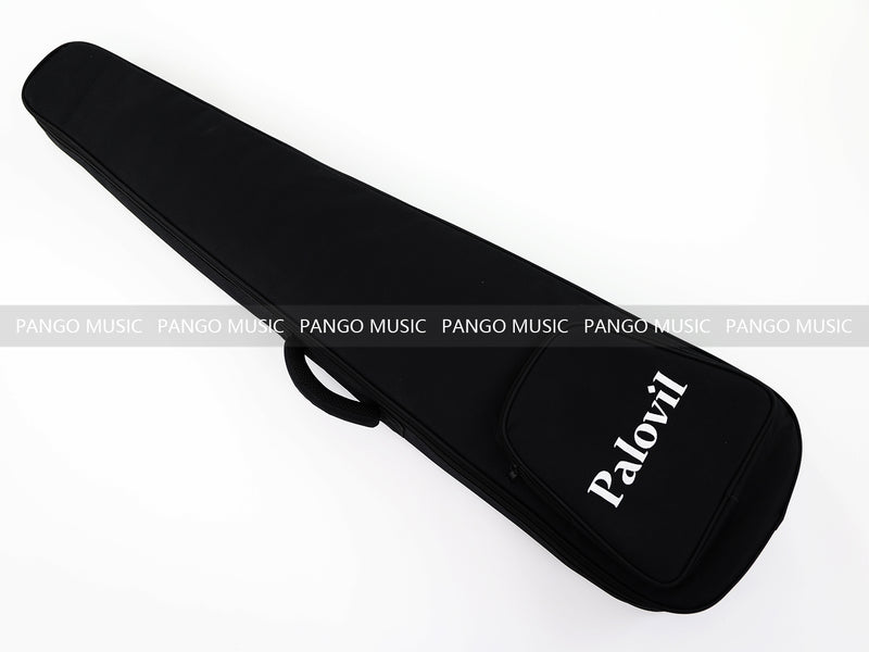 4-String Semi-Hollow Body Electric Bass Guitar Set with Gloss Black Finish (PHY-166)