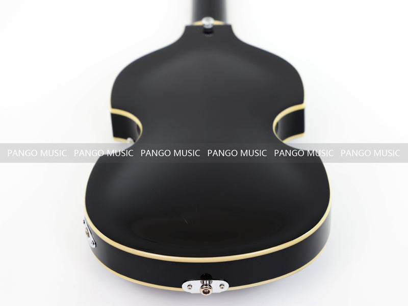 4-String Semi-Hollow Body Electric Bass Guitar Set with Gloss Black Finish (PHY-166)