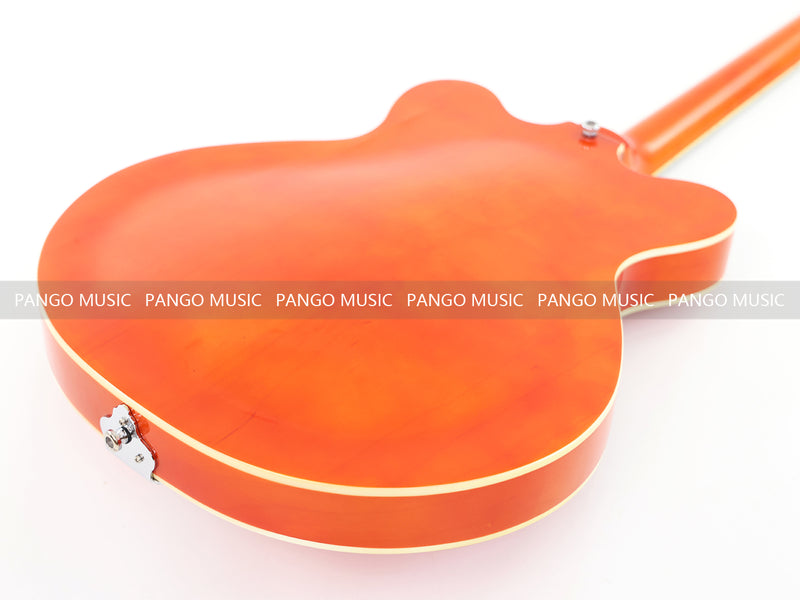 4-String Semi-Hollow Electric Bass Guitar with Gloss Orange Finish (PHY-158)