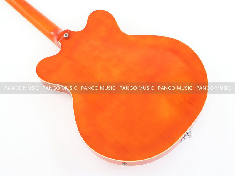 4-String Semi-Hollow Electric Bass Guitar with Gloss Orange Finish (PHY-158)