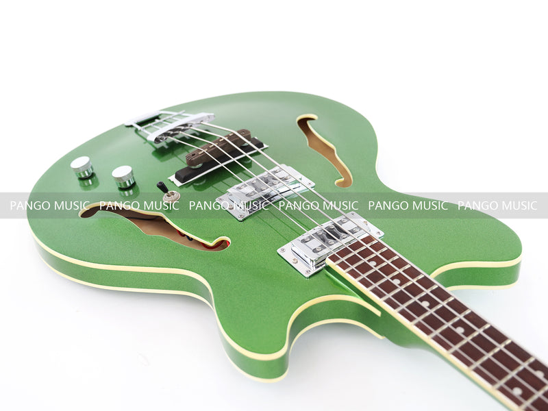 4-String Semi-Hollow Body Electric Bass Guitar with Gloss Sparkling Finish (PHY-157)