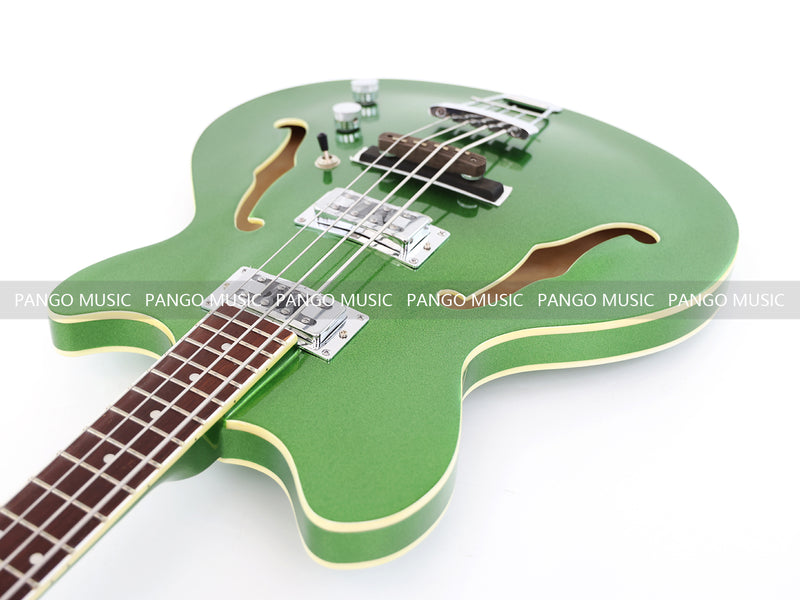 4-String Semi-Hollow Body Electric Bass Guitar with Gloss Sparkling Finish (PHY-157)