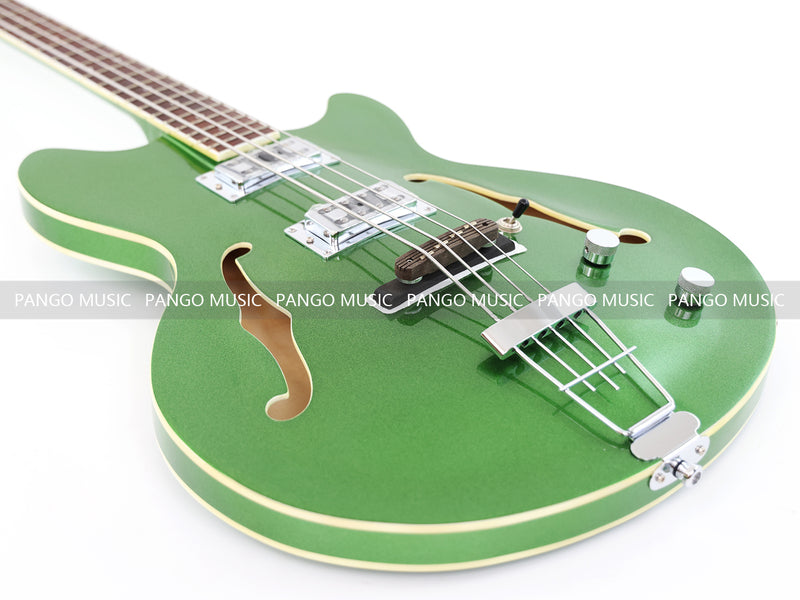 4-String Semi-Hollow Body Electric Bass Guitar with Gloss Sparkling Finish (PHY-157)
