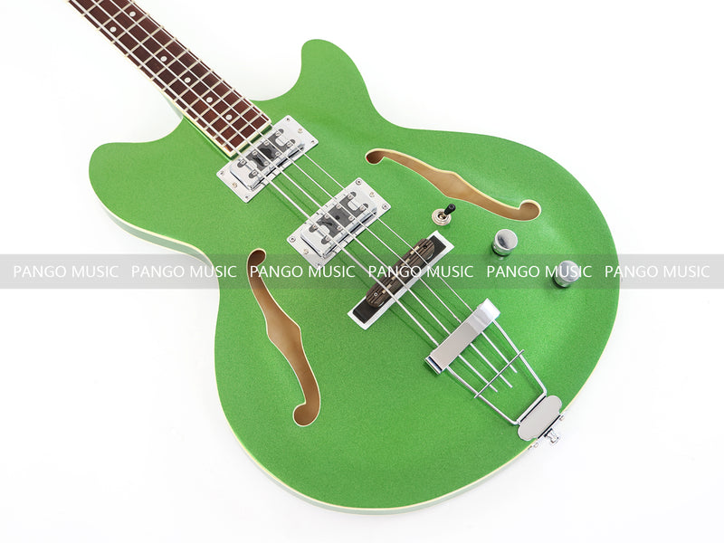 4-String Semi-Hollow Body Electric Bass Guitar with Gloss Sparkling Finish (PHY-157)