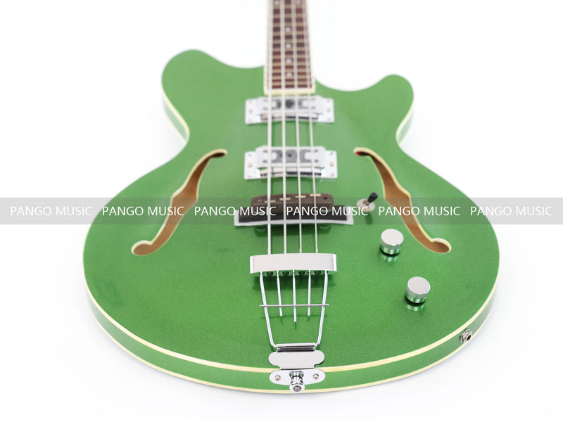 4-String Semi-Hollow Body Electric Bass Guitar with Gloss Sparkling Finish (PHY-157)