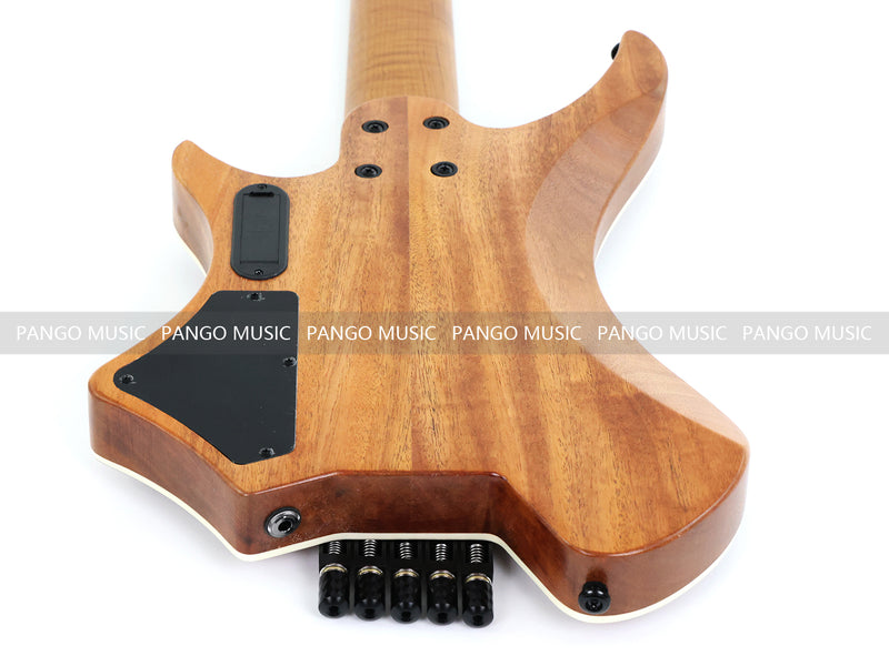 5-String Headless Electric Bass Guitar with Burl Maple Veneer Top (WTB-951)