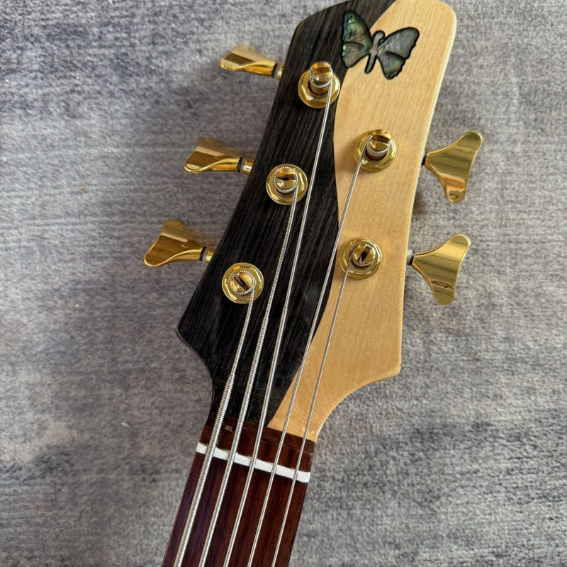 5 String Active Natural Finish Solid Body Electric Bass Guitar (LRG-010)