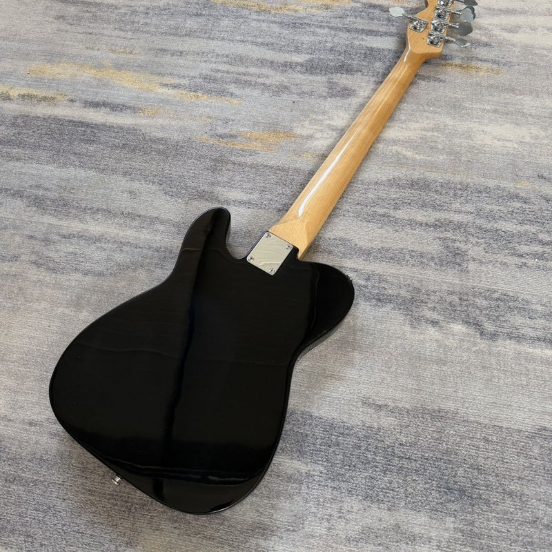 5 String Tele Style Electric Bass Guitar | Gloss Black | Maple Fretboard (LRG-055)