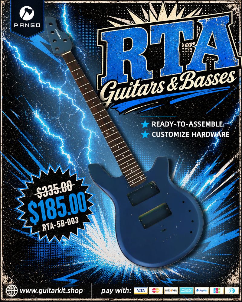 5 String RTA Series DIY Electric Bass Guitar Kit with Matte Blue Finish (RTA-5B-003)
