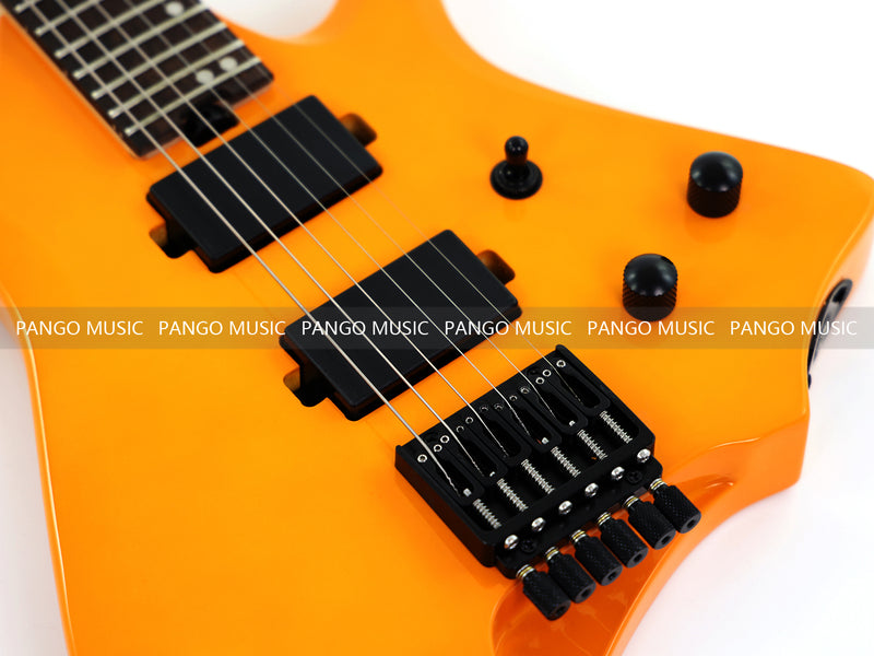 6-String Headless Electric Guitar with Gloss Orange Finish (WT-670)
