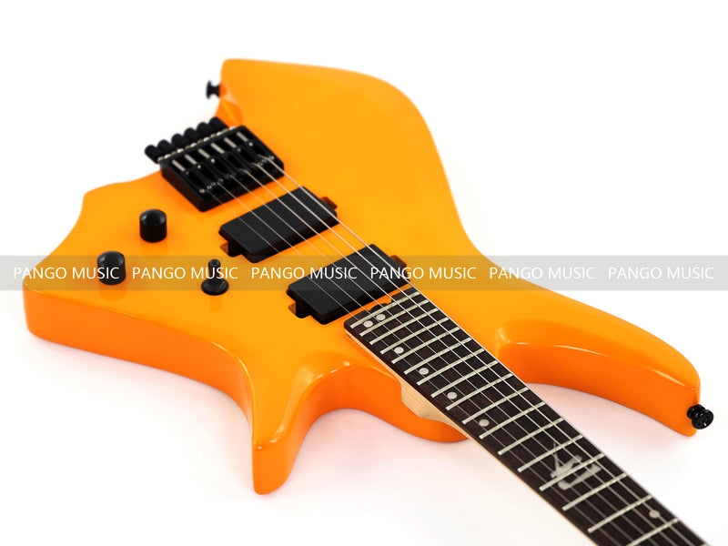 6-String Headless Electric Guitar with Gloss Orange Finish (WT-670)
