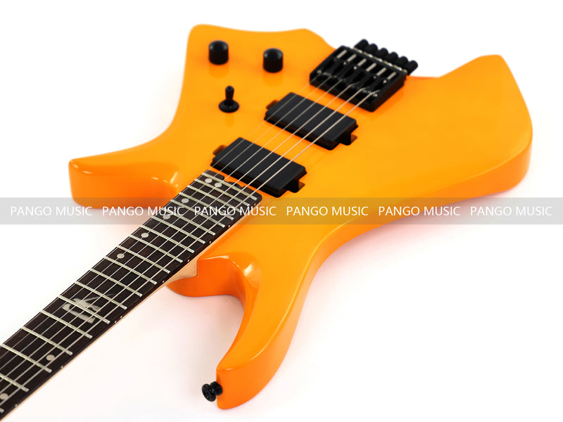 6-String Headless Electric Guitar with Gloss Orange Finish (WT-670)