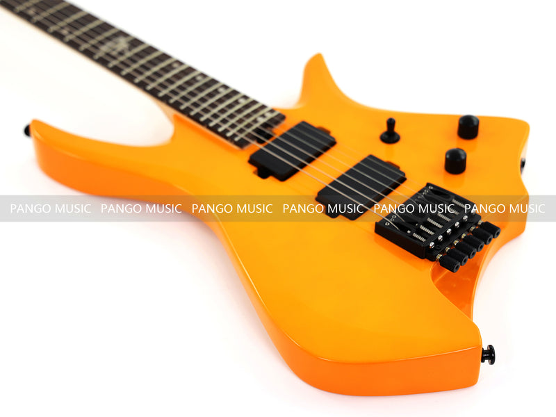 6-String Headless Electric Guitar with Gloss Orange Finish (WT-670)