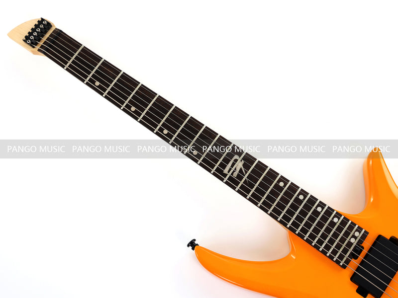6-String Headless Electric Guitar with Gloss Orange Finish (WT-670)