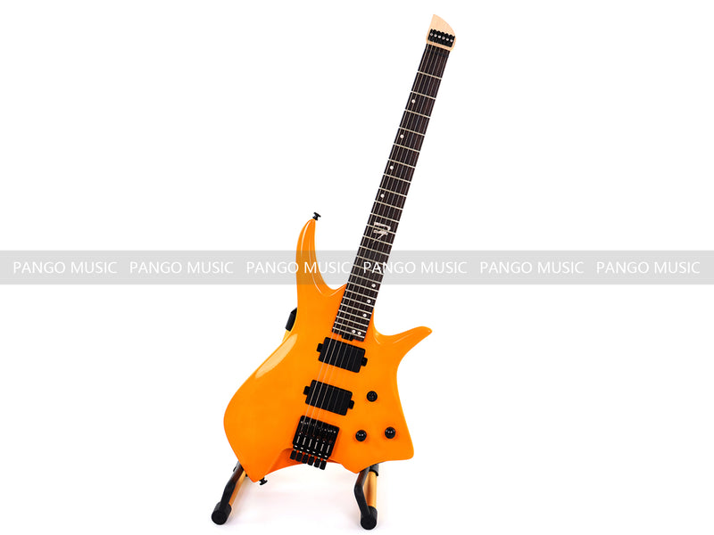 6-String Headless Electric Guitar with Gloss Orange Finish (WT-670)