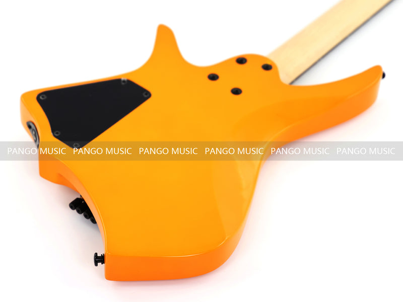 6-String Headless Electric Guitar with Gloss Orange Finish (WT-670)