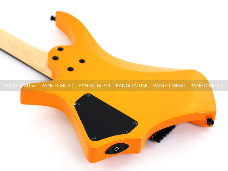 6-String Headless Electric Guitar with Gloss Orange Finish (WT-670)