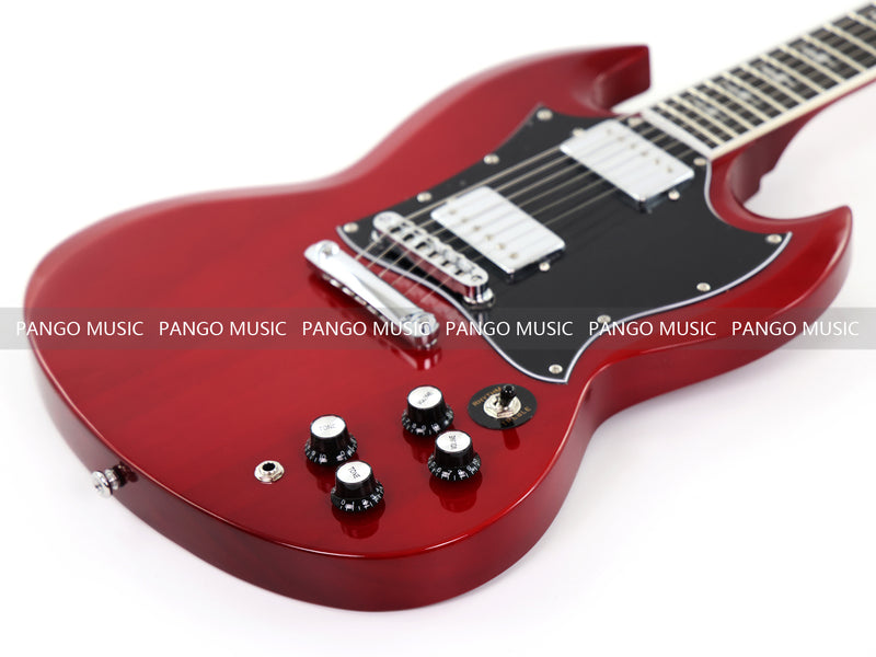 6-String SG-Style Electric Guitar with Gloss Cherry Red Finish (LYM-206)